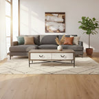 Dark Mud Grey Recycled Elm Wood Coffee Table with Two Storage Drawers and Metal Frame, Milan - Joe’s Haven