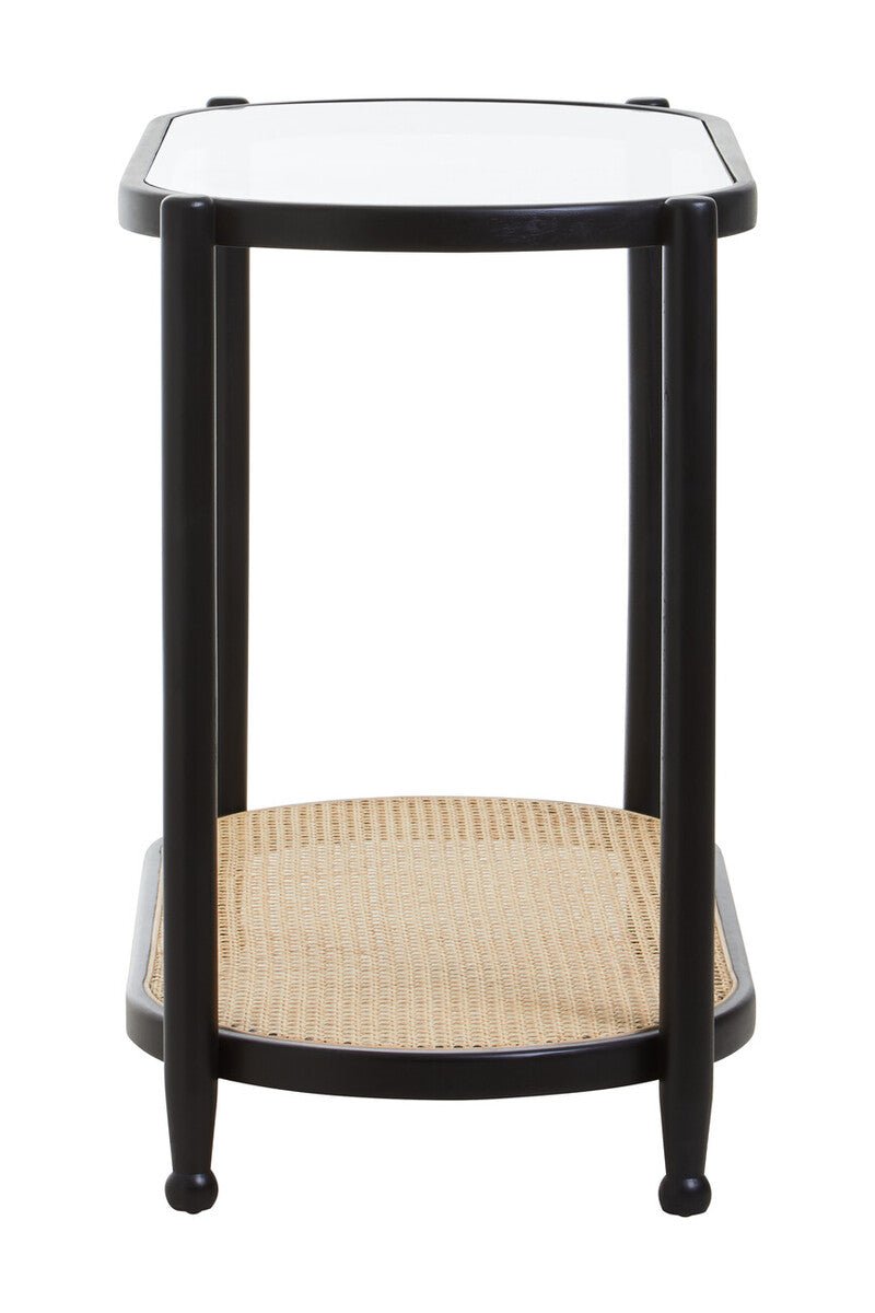 Cebu Rattan and Glass 2 Tier Console Table - Joe’s Haven