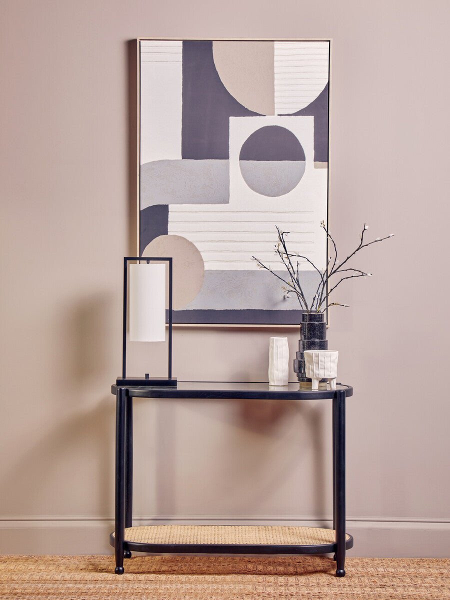Cebu Rattan and Glass 2 Tier Console Table - Joe’s Haven