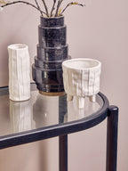 Cebu Rattan and Glass 2 Tier Console Table - Joe’s Haven