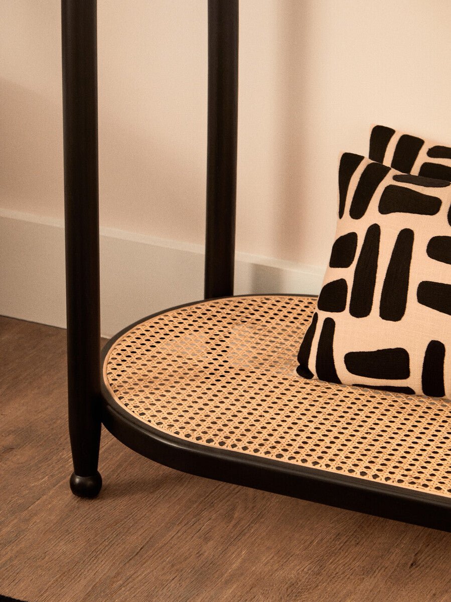 Cebu Rattan and Glass 2 Tier Console Table - Joe’s Haven