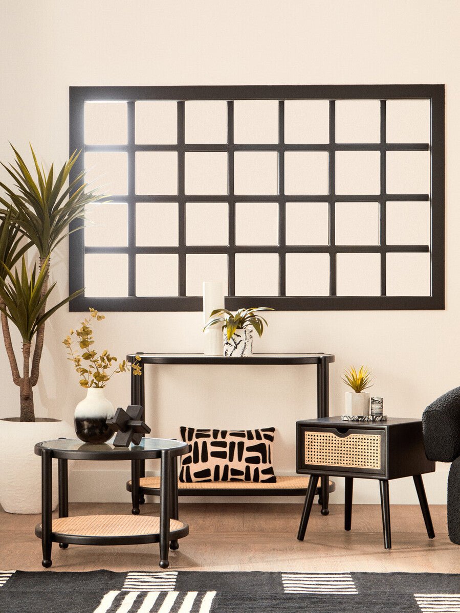 Cebu Rattan and Glass 2 Tier Console Table - Joe’s Haven