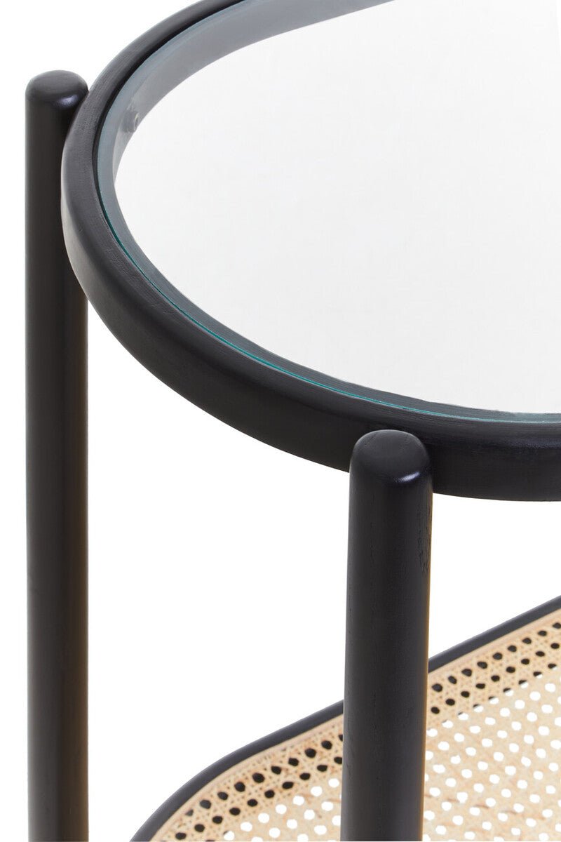 Cebu Rattan and Glass 2 Tier Console Table - Joe’s Haven