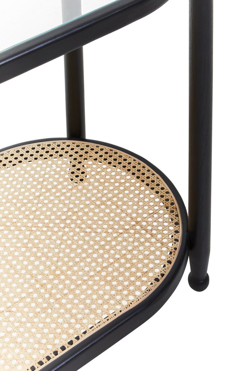 Cebu Rattan and Glass 2 Tier Console Table - Joe’s Haven