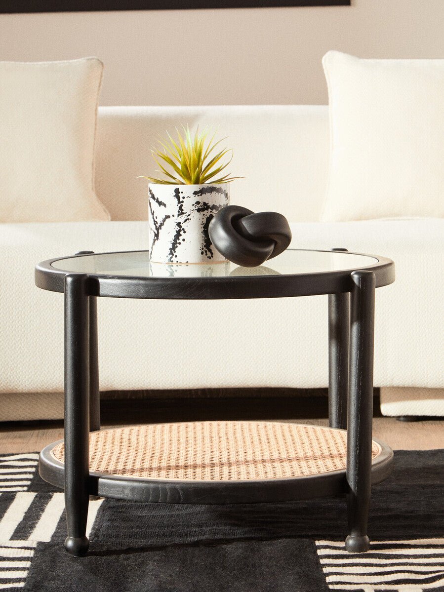 Cebu Rattan and Glass Coffee Table - Joe’s Haven
