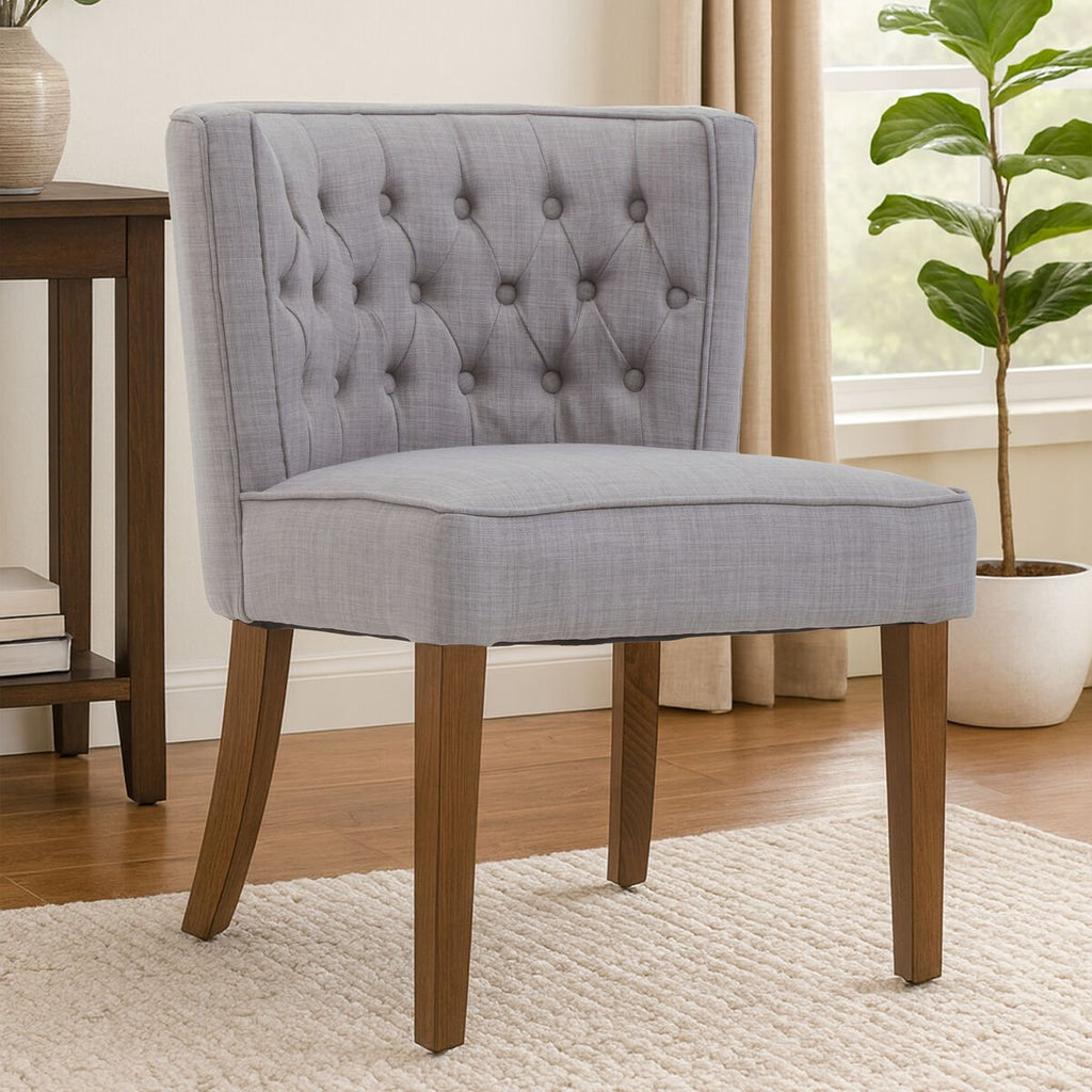Parkside Grey Fabric Curved Dining Chair - Joe’s Haven