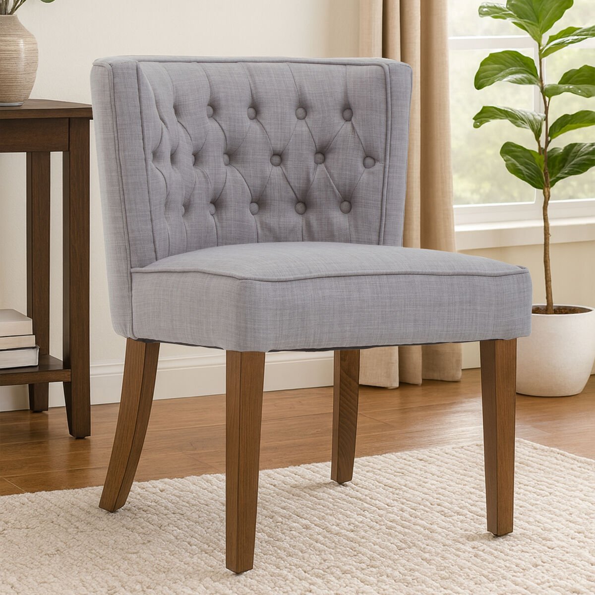 Parkside Grey Fabric Curved Dining Chair - Joe’s Haven