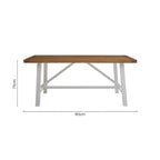 Natural Reclaimed Oak and Birch Wood Rectangular Dining Table with White Painted Base, Parkside - Joe’s Haven