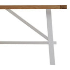 Natural Reclaimed Oak and Birch Wood Rectangular Dining Table with White Painted Base, Parkside - Joe’s Haven
