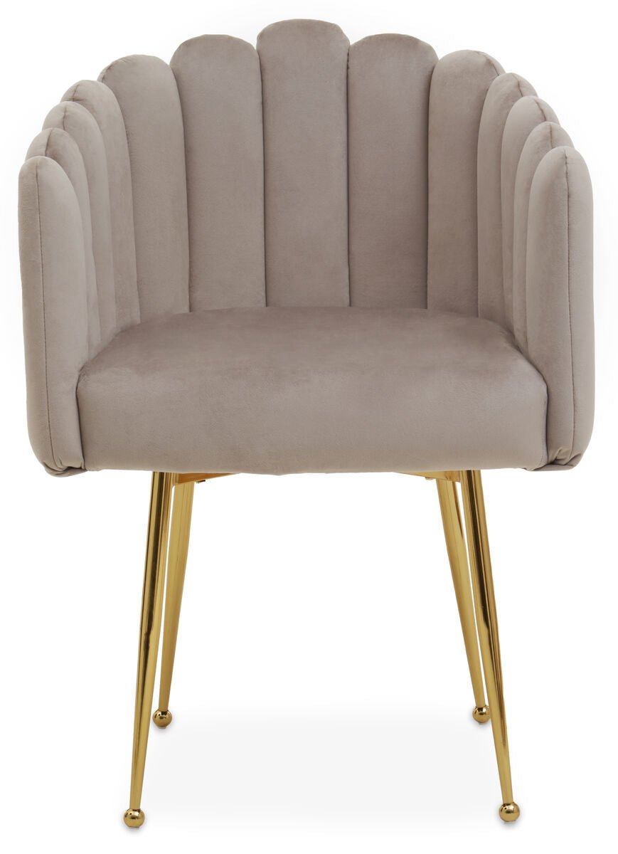 Bari Mink Velvet Scalloped Dining Chair - Joe’s Haven