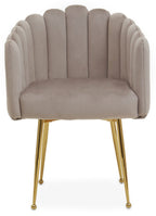 Bari Mink Velvet Scalloped Dining Chair - Joe’s Haven