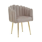 Bari Mink Velvet Scalloped Dining Chair - Joe’s Haven
