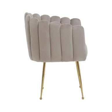 Bari Mink Velvet Scalloped Dining Chair - Joe’s Haven
