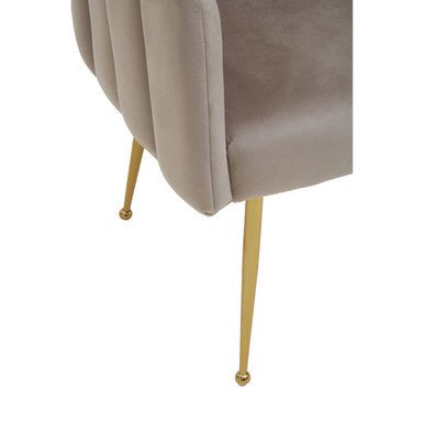 Bari Mink Velvet Scalloped Dining Chair - Joe’s Haven