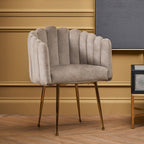 Bari Mink Velvet Scalloped Dining Chair - Joe’s Haven