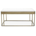 Gold Metal Coffee Table with Mirrored Top and Decorative Textured Edge, Ella - Joe’s Haven