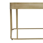 Gold Metal Coffee Table with Mirrored Top and Decorative Textured Edge, Ella - Joe’s Haven