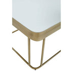 Gold Metal Coffee Table with Mirrored Top and Decorative Textured Edge, Ella - Joe’s Haven