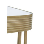 Gold Metal Coffee Table with Mirrored Top and Decorative Textured Edge, Ella - Joe’s Haven