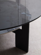 Imperia Round Grey Glass And Ceramic Large Coffee Table - Joe’s Haven