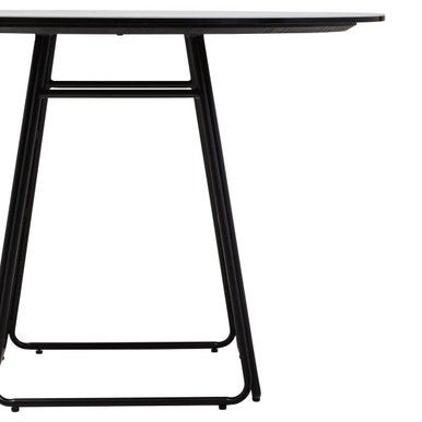 White Ceramic Marble Effect Round Top Dining Table with Black Metal Base, Imperia - Joe’s Haven