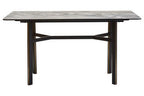 Grey Marble Effect Ceramic Top Dining Table with Black Metal Legs and Gold Detail, Imperia - Joe’s Haven