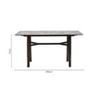 Grey Marble Effect Ceramic Top Dining Table with Black Metal Legs and Gold Detail, Imperia - Joe’s Haven