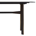 Grey Marble Effect Ceramic Top Dining Table with Black Metal Legs and Gold Detail, Imperia - Joe’s Haven