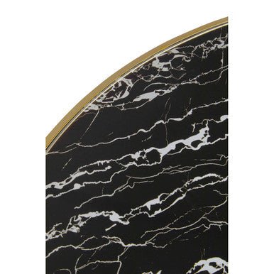 Black Marble Effect Glass Top Coffee Table with Gold Finish Base, Oria - Joe’s Haven