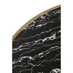 Black Marble Effect Glass Top Coffee Table with Gold Finish Base, Oria - Joe’s Haven