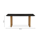 Black Marble Rectangular Dining Table with Geometric Gold Finish Steel Base, Varana - Joe’s Haven