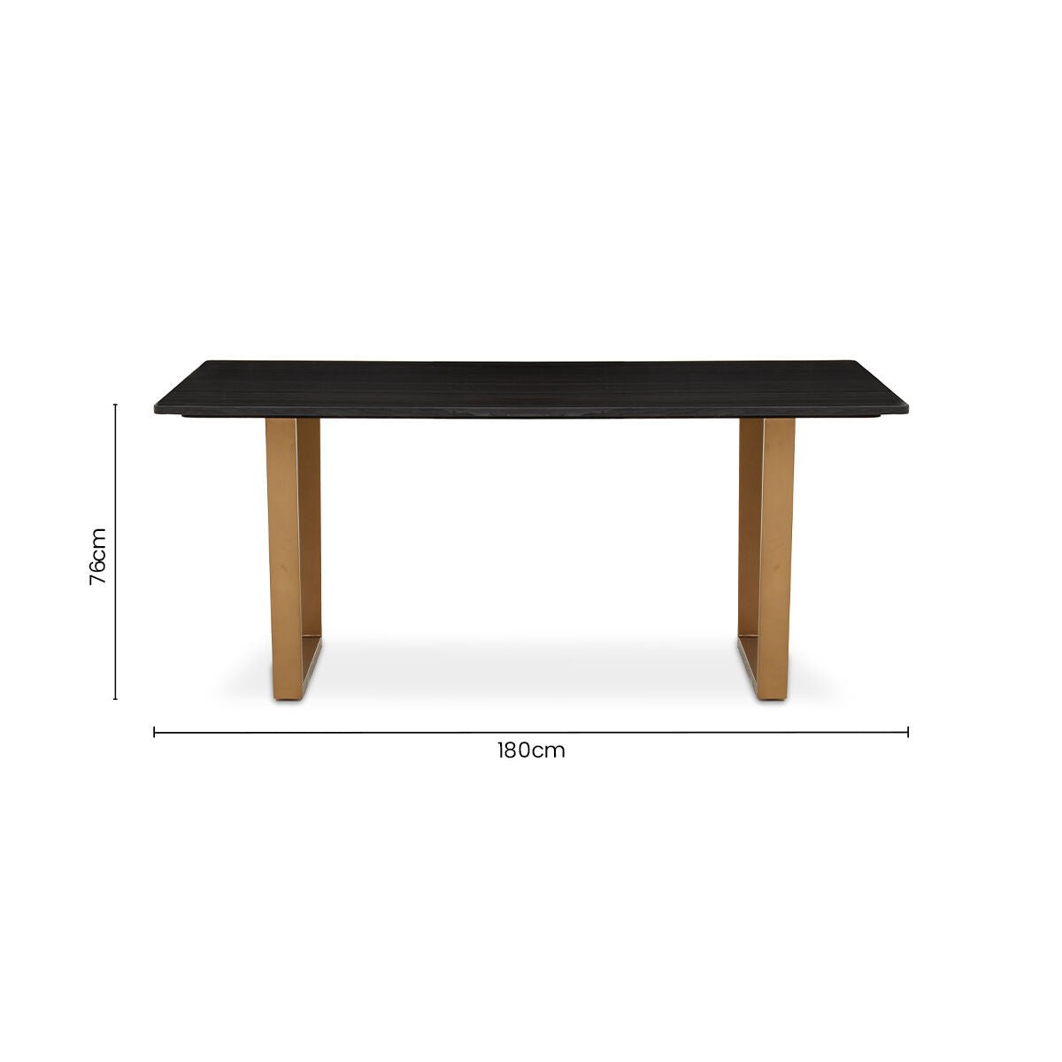 Black Marble Rectangular Dining Table with Geometric Gold Finish Steel Base, Varana - Joe’s Haven