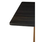 Black Marble Rectangular Dining Table with Geometric Gold Finish Steel Base, Varana - Joe’s Haven