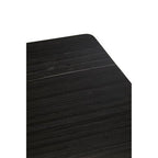 Black Marble Rectangular Dining Table with Geometric Gold Finish Steel Base, Varana - Joe’s Haven