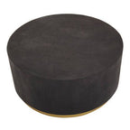 Black Concrete Effect Wood Coffee Table with Luxe Gold Metal Frame, Naro - Joe’s Haven