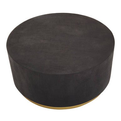 Black Concrete Effect Wood Coffee Table with Luxe Gold Metal Frame, Naro - Joe’s Haven