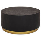 Black Concrete Effect Wood Coffee Table with Luxe Gold Metal Frame, Naro - Joe’s Haven