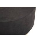 Black Concrete Effect Wood Coffee Table with Luxe Gold Metal Frame, Naro - Joe’s Haven