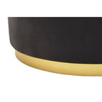 Black Concrete Effect Wood Coffee Table with Luxe Gold Metal Frame, Naro - Joe’s Haven