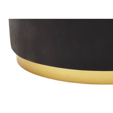Black Concrete Effect Wood Coffee Table with Luxe Gold Metal Frame, Naro - Joe’s Haven