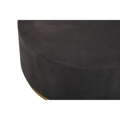 Black Concrete Effect Wood Coffee Table with Luxe Gold Metal Frame, Naro - Joe’s Haven