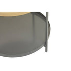 Matte Gold Metal Two Tier Coffee Table with Grey Enamel Shelves, Kobra - Joe’s Haven