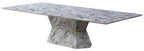 Grey Marble Coffee Table with Geometric Multifaceted Base and Natural Veining, Spezia - Joe’s Haven