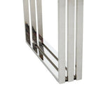 Natural Wood Top Coffee Table with Silver Stainless Steel Looped Base, Hampstead - Joe’s Haven