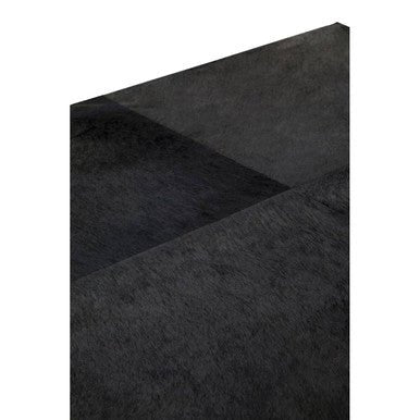 Black Hair - On - Hide Leather Coffee Table with Gold Metal Frame and Storage Drawer, Kensington Townhouse - Joe’s Haven