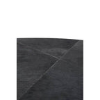 Black Hair - On - Hide Leather Round Top Coffee Table with Geometric Gold Metal Frame, Kensington Townhouse - Joe’s Haven