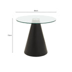 Clear Glass Round Top Dining Table with Black Conical Pedestal Base, Azalea - Joe’s Haven
