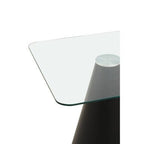 Clear Glass Square Top Dining Table with Black Conical Base, Azalea - Joe’s Haven