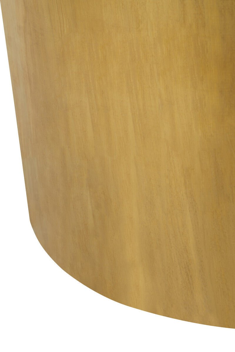 Black and White Round Geometric Bone Inlay Coffee Table with Gold Finish Base, Fusion - Joe’s Haven