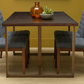 Grey Acacia Veneer Chevron Wood Rectangular Top Dining Table with Antique Brass Frame, Brando - Joe’s Haven